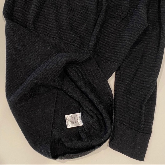 Cue 3/4 sleeve knit merino wool black striped - Picture 4 of 8